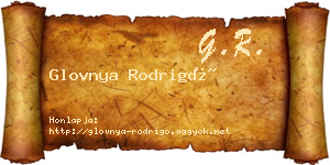 Glovnya Rodrigó névjegykártya